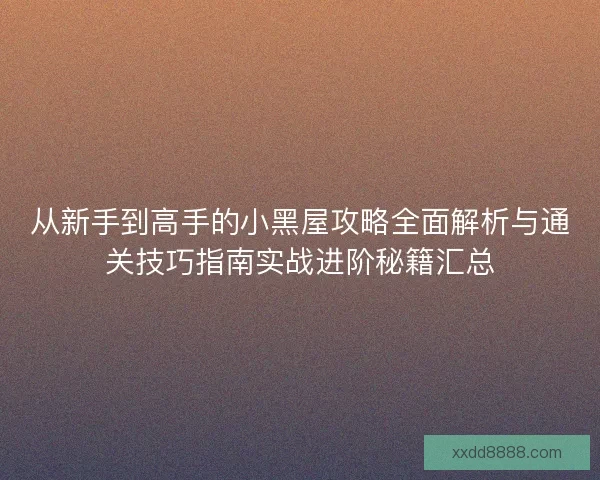 从新手到高手的小黑屋攻略全面解析与通关技巧指南实战进阶秘籍汇总