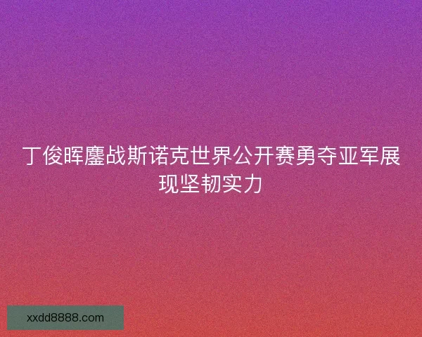 丁俊晖鏖战斯诺克世界公开赛勇夺亚军展现坚韧实力